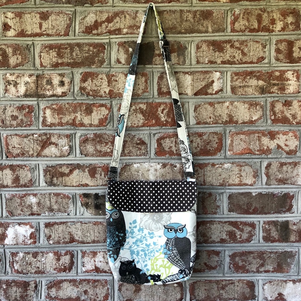 Once Upon A Bag Owls & Polka Dots  Crossbody Purse